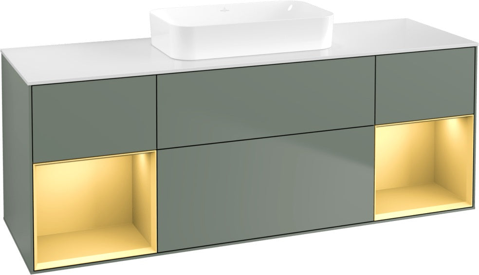 Villeroy & Boch Finion Waschtischunterschrank 1600 mm Glossy White Lacquer mit Beleuchtung