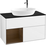 Villeroy & Boch Finion Waschbeckenunterschrank G892G 1000 mm Glossy White Lacquer mit Beleuchtung