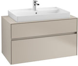 Villeroy & Boch Collaro Waschtischunterschrank 1000 mm mit LED-Beleuchtung und 2 Auszügen in White Wood