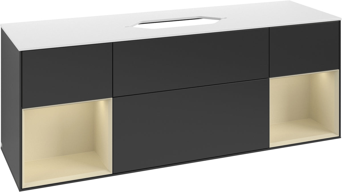 Villeroy & Boch Finion Waschtischunterschrank 1600 mm Glossy White Lacquer mit Beleuchtung