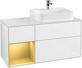 Villeroy & Boch Waschtischunterschrank Finion G141G 1200 mm Glossy White mit LED-Beleuchtung