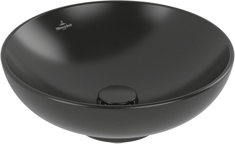 Villeroy & Boch Loop & Friends Aufsatzwaschbecken 380 mm rund Ebony CeramicPlus