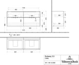 Villeroy & Boch Waschtischunterschrank Subway 3.0 C 568L0 1272 mm Brilliant White mit LED