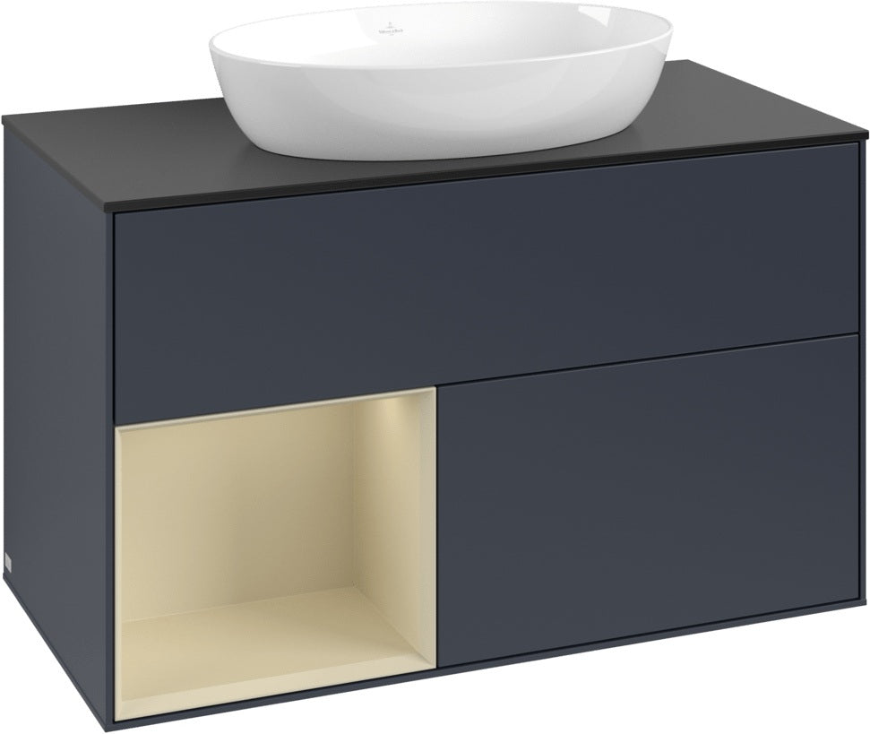 Villeroy & Boch Waschtischunterschrank Finion FA12G 1000 mm Glossy White Lacquer mit Beleuchtung