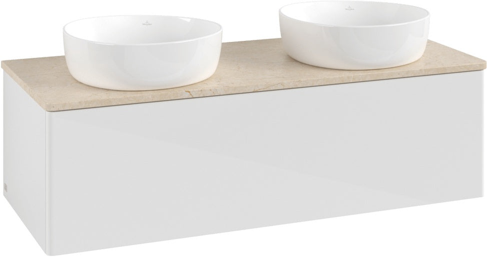 Villeroy & Boch Waschtischunterschrank Antao K35013 1200 mm Glossy White Lacquer – 1 Auszug, SoftClosing, Push-to-open