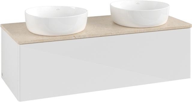 Villeroy & Boch Waschtischunterschrank Antao K35013 1200 mm Glossy White Lacquer – 1 Auszug, SoftClosing, Push-to-open