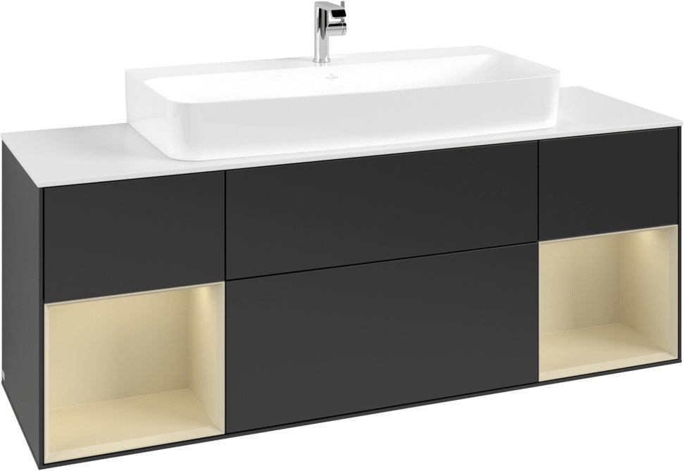 Villeroy & Boch Finion Waschtischunterschrank 1600 mm Glossy White Lacquer mit Beleuchtung