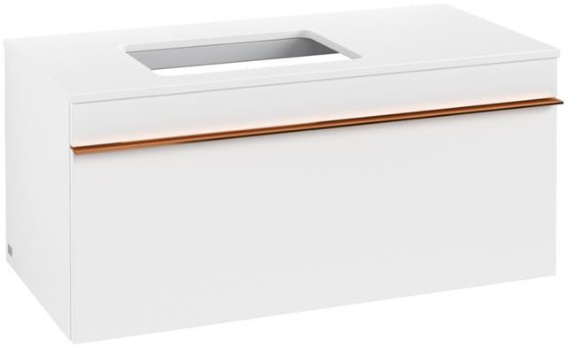Villeroy & Boch Venticello Waschtischunterschrank Glossy White 957 mm, Auszug links