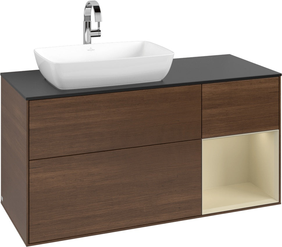 Villeroy & Boch Finion Waschbeckenunterschrank 1200 mm Glossy White Lacquer mit LED-Beleuchtung