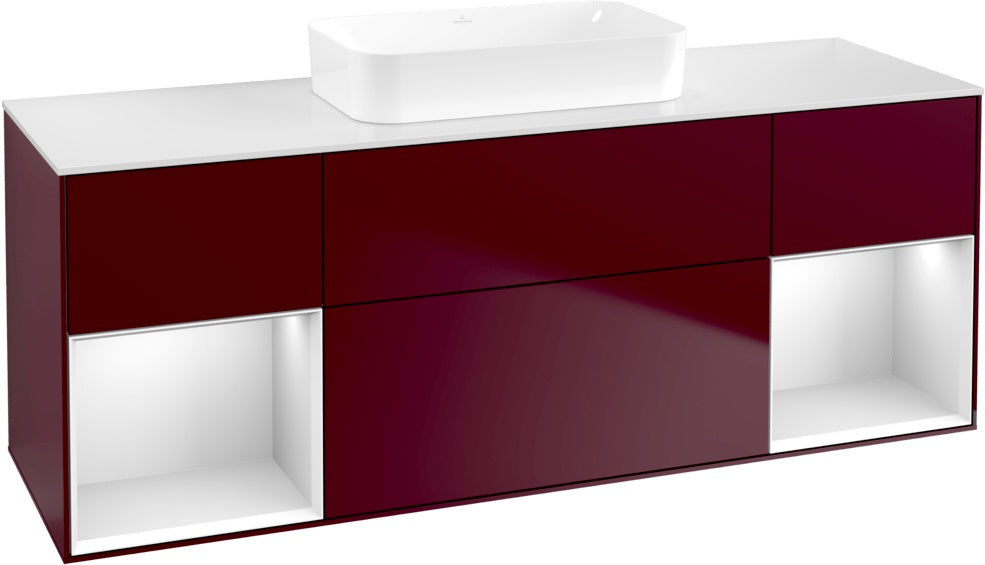 Villeroy & Boch Finion Waschtischunterschrank 1600 mm Glossy White Lacquer mit Beleuchtung