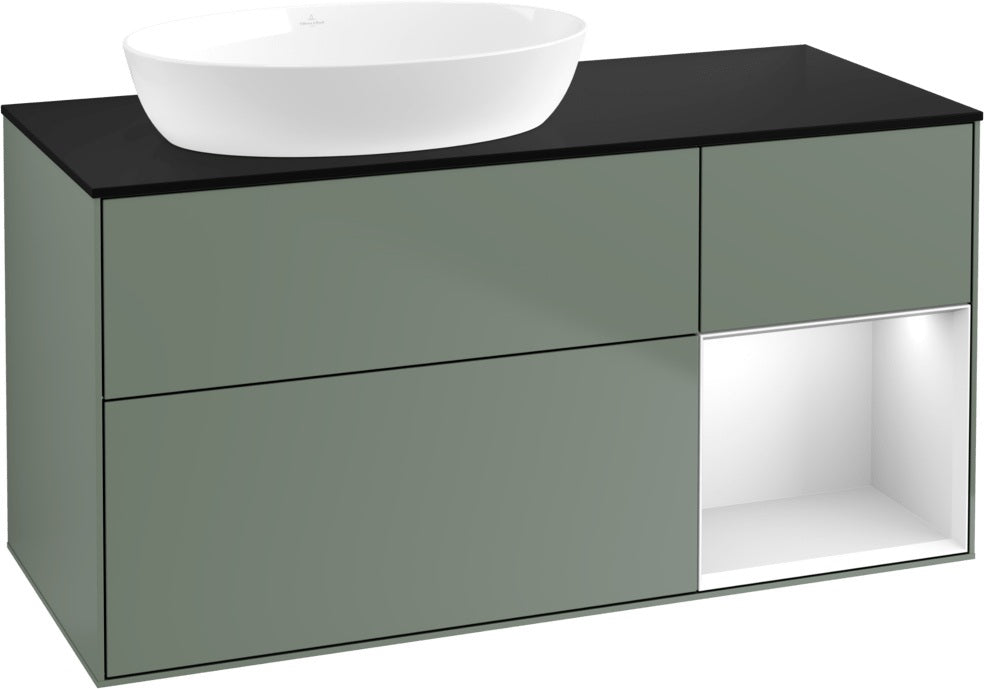 Villeroy & Boch Finion Waschtischunterschrank 1200 mm Glossy White Lacquer mit LED-Beleuchtung