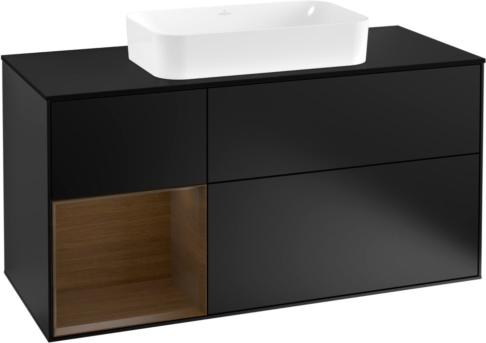 Villeroy & Boch Finion Waschtischunterschrank 1200 mm Glossy White Lacquer mit LED-Beleuchtung