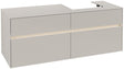 Villeroy & Boch Collaro Waschtischunterschrank 1400 mm mit LED-Beleuchtung und 4 Auszügen in Soft Grey