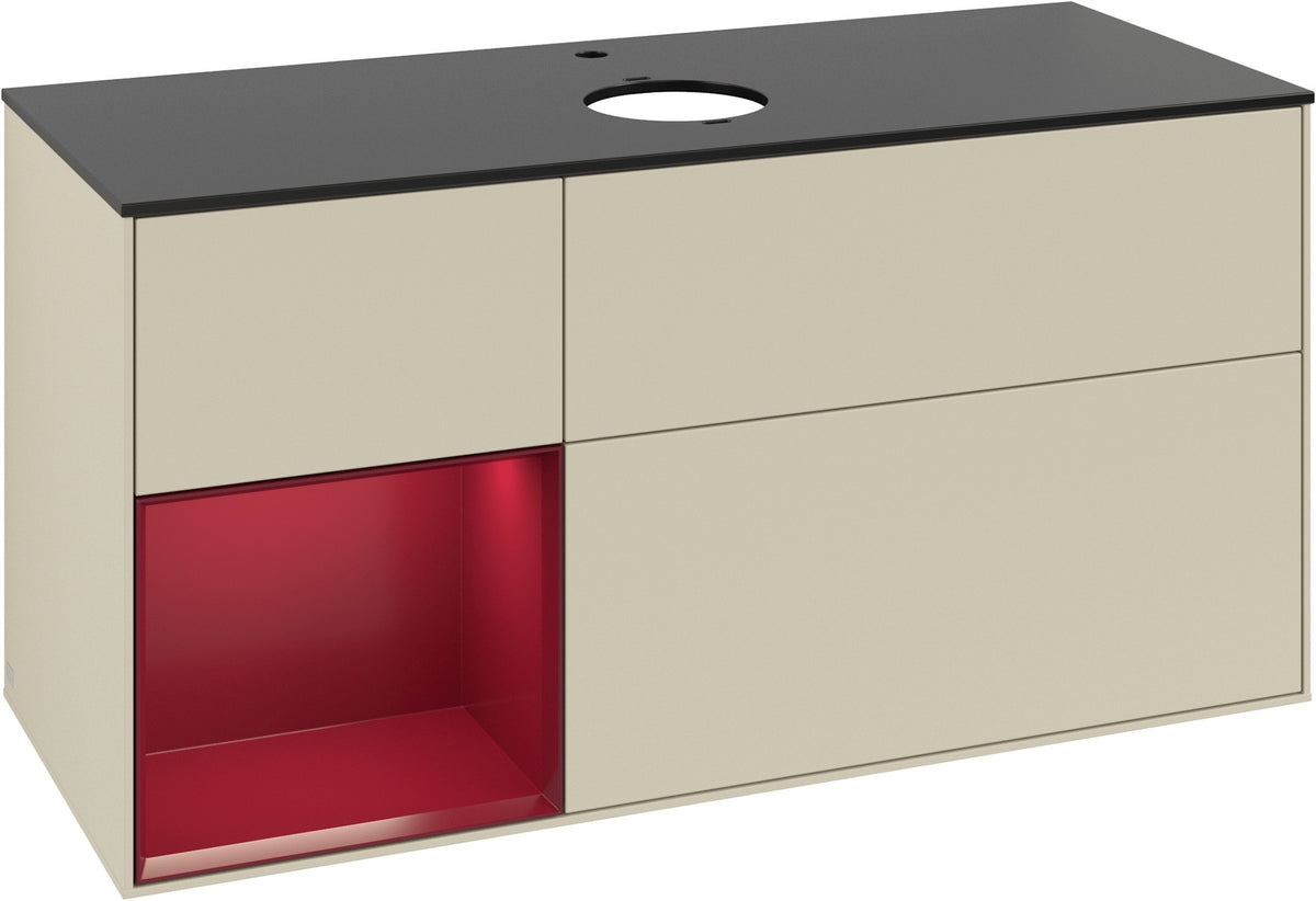 Villeroy & Boch Finion Waschtischunterschrank 1200 mm Glossy White Lacquer mit Beleuchtung