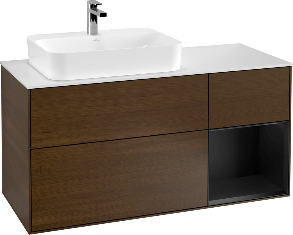 Villeroy & Boch Waschtischunterschrank Finion F401G 1200 mm Glossy White Lacquer mit Beleuchtung