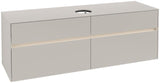 Villeroy & Boch Collaro Waschtischunterschrank 1600 mm mit LED-Beleuchtung und 4 Auszügen in Soft Grey
