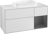 Villeroy & Boch Finion Waschtischunterschrank G711G Black Matt Lacquer 1200 mm mit Beleuchtung