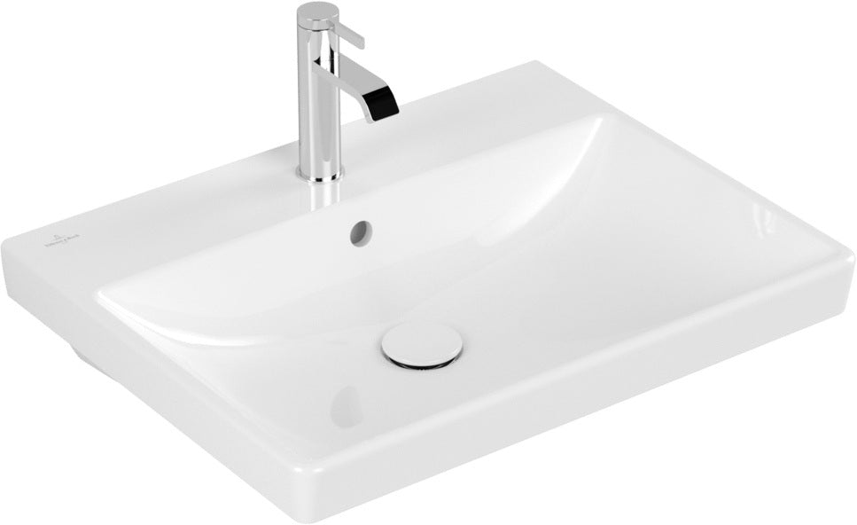 Villeroy & Boch Avento Wandwaschbecken 600x470 mm Weiß Alpin – Rechteck mit Überlauf
