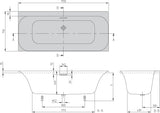 Villeroy & Boch Loop & Friends Rechteck-Badewanne 1700x750mm Weiß Alpin – Einbauwanne mit Überlauf