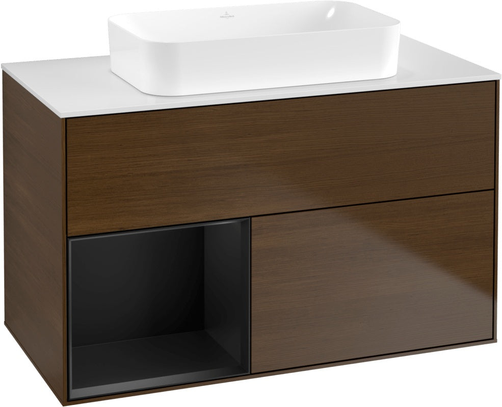 Villeroy & Boch Finion Waschtischunterschrank 1000 mm Glossy White Lacquer – mit LED-Beleuchtung & SoftClosing