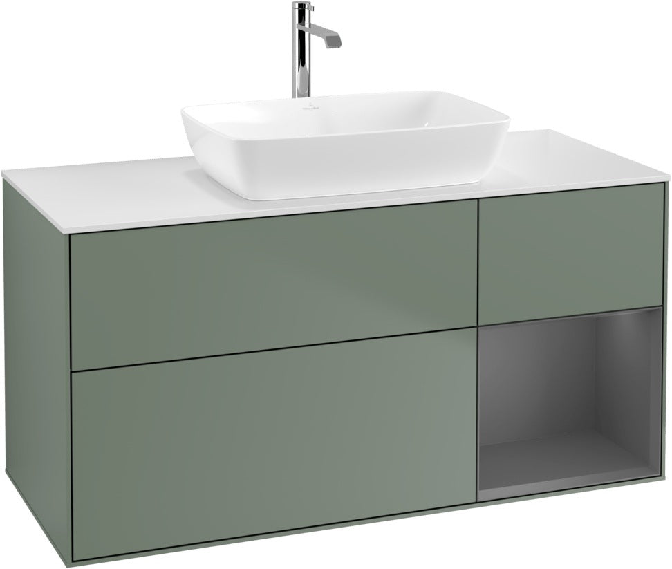Villeroy & Boch Waschtischunterschrank Finion G831G 1200 mm Glossy White Lacquer mit Beleuchtung