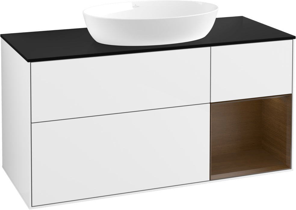 Villeroy & Boch Finion Waschtischunterschrank FA72GFGF 1200 mm Glossy White Lacquer mit LED-Beleuchtung