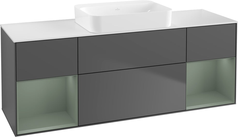 Villeroy & Boch Finion Waschtischunterschrank 1600 mm Glossy White Lacquer mit Beleuchtung