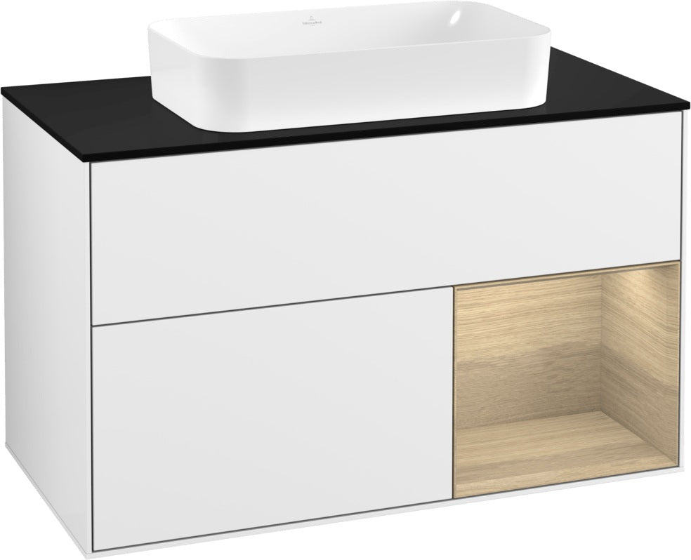 Villeroy & Boch Waschtischunterschrank Finion F252G 1000 mm Glossy White Lacquer mit LED-Beleuchtung