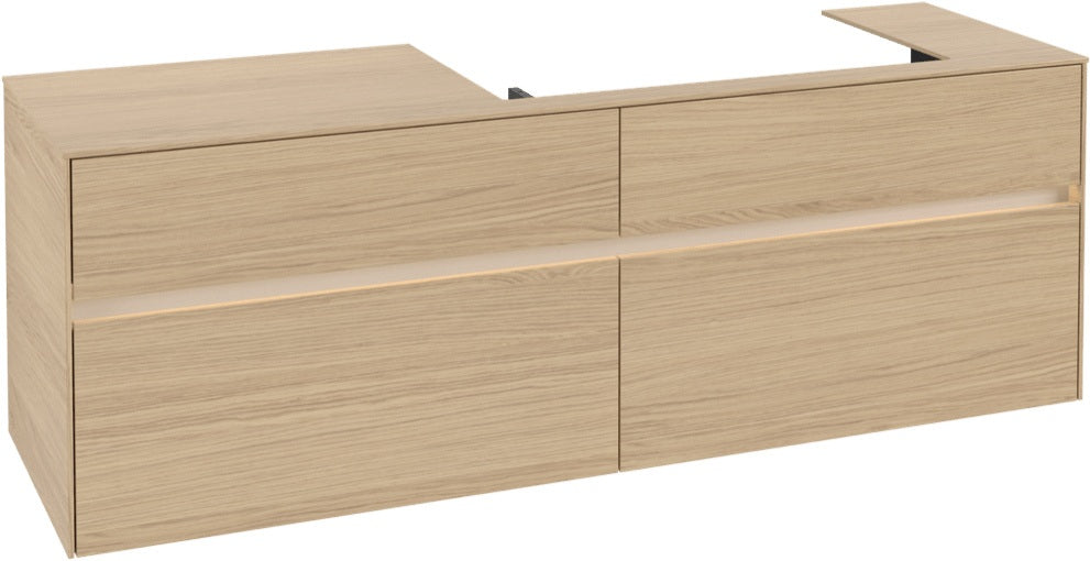 Villeroy & Boch Waschtischunterschrank Collaro C027 B0 1600 mm Nordic Oak mit Beleuchtung