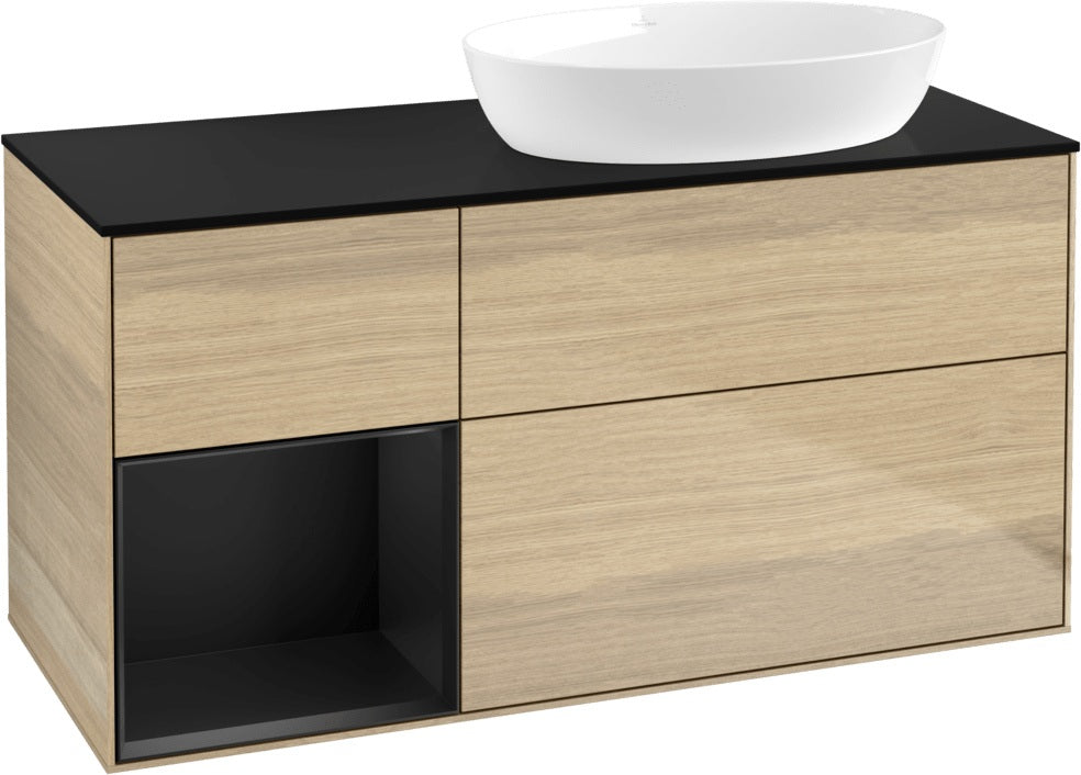 Villeroy & Boch Waschtischunterschrank Finion FA42G 1200 mm Glossy White Lacquer mit Beleuchtung
