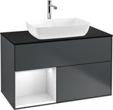 Villeroy & Boch Finion Waschbeckenunterschrank Glossy White mit Beleuchtung, 1000 mm