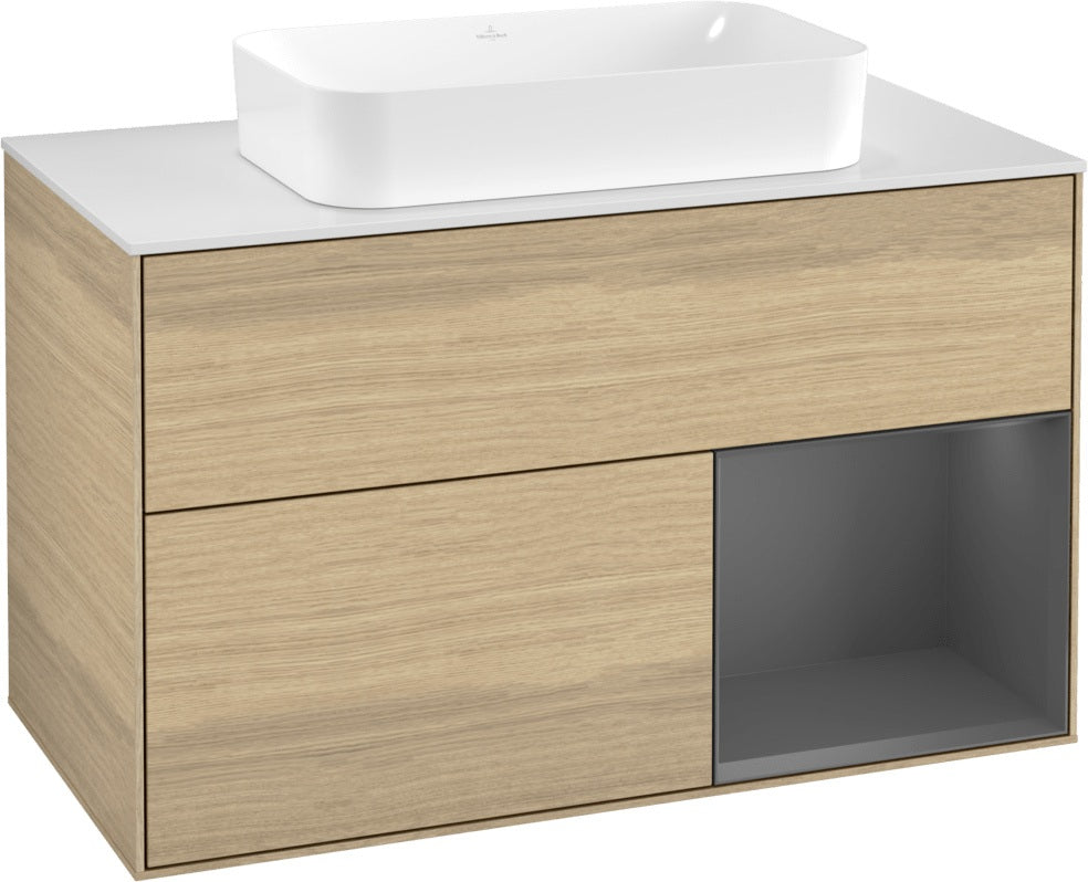 Villeroy & Boch Finion Waschtischunterschrank 1000 mm Glossy White Lacquer mit LED-Beleuchtung