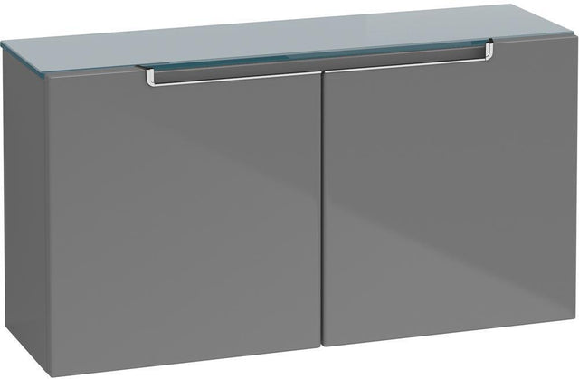 Villeroy & Boch Sideboard Subway 2.0 758 mm Eiche mit Abdeckplatte silbergrau – 2 Türen, wandhängend