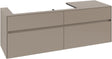 Villeroy & Boch Waschtischunterschrank Collaro C029 B0 1600x548x500mm Eckig Taupe mit Beleuchtung & SoftClosing