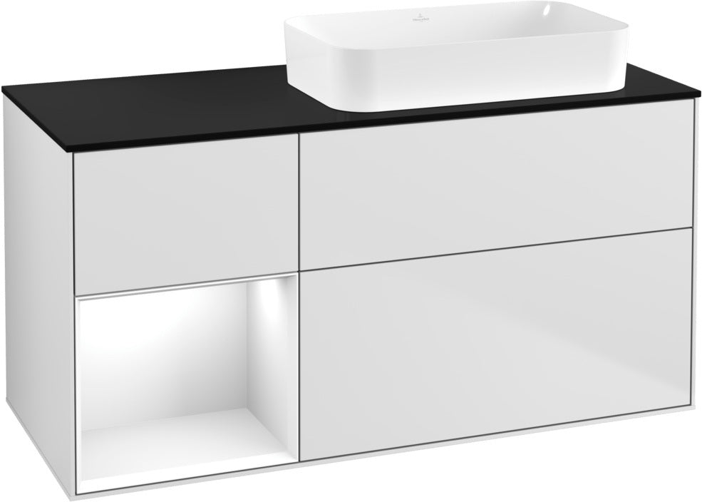 Villeroy & Boch Finion Waschtischunterschrank 120 cm Glossy White Lacquer mit Beleuchtung