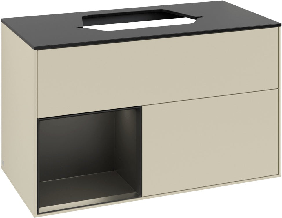 Villeroy & Boch Finion Waschtischunterschrank 1000 mm Glossy White Lacquer mit LED-Beleuchtung