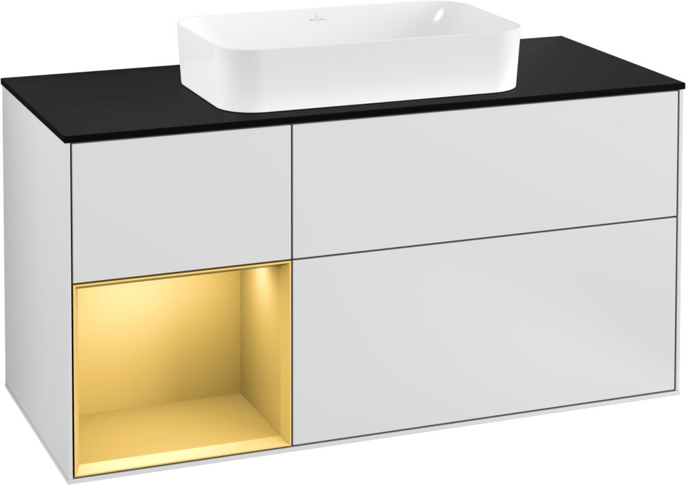 Villeroy & Boch Finion Waschtischunterschrank 1200 mm Glossy White Lacquer mit LED-Beleuchtung