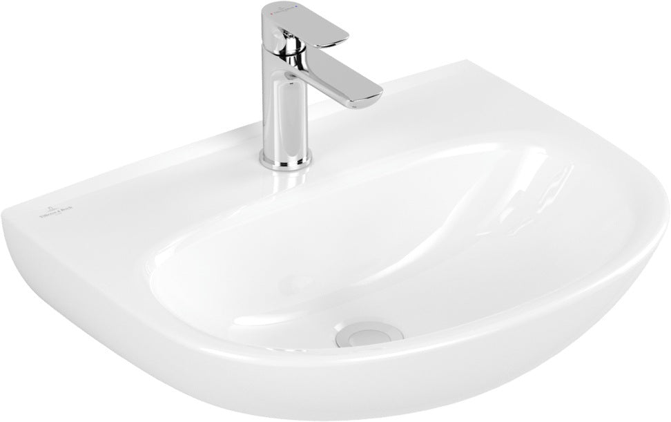 Villeroy & Boch O.novo Wandwaschbecken 550x440 mm Oval Weiß Alpin 1 Hahnloch