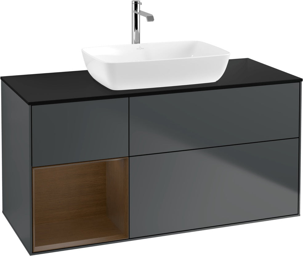 Villeroy & Boch Finion Waschtischunterschrank 1200 mm Glossy White Lacquer mit Beleuchtung