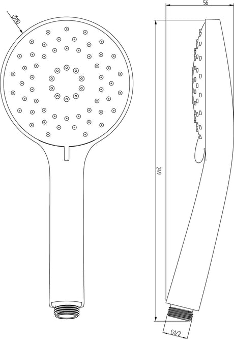 Villeroy & Boch Handbrause Universal Showers TVS1090 – 3 Strahlarten, Chrom, 110 mm