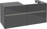 Villeroy & Boch Waschtischunterschrank Collaro C083 B0 1200 mm Glossy Grey mit LED-Beleuchtung