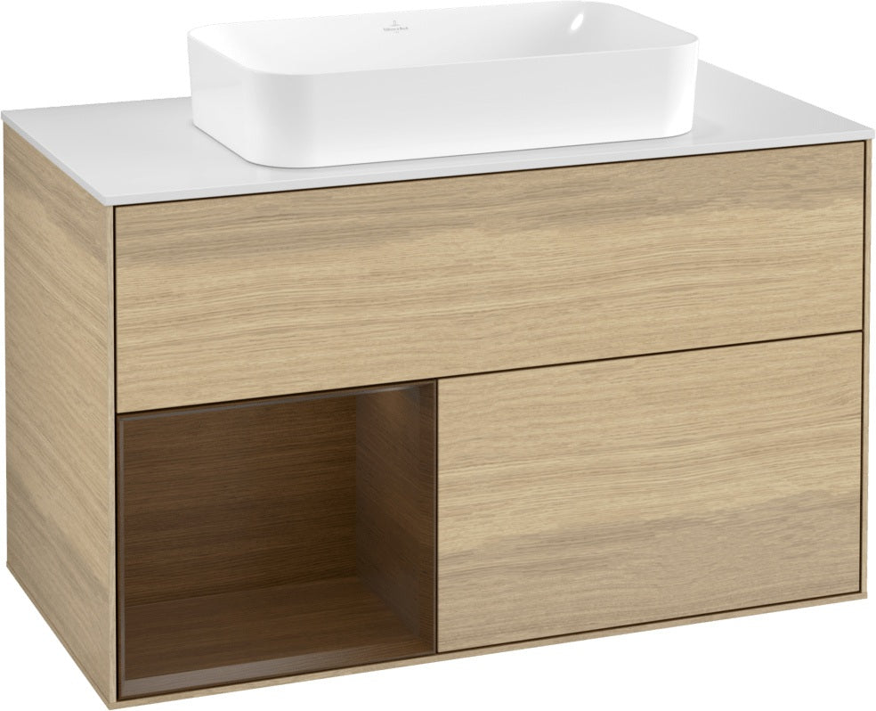 Villeroy & Boch Finion Waschtischunterschrank 1000 mm Glossy White Lacquer – mit LED-Beleuchtung & SoftClosing