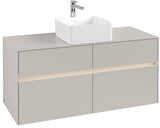 Villeroy & Boch Waschtischunterschrank Collaro C041 B0 1200 mm Glossy Grey mit Beleuchtung