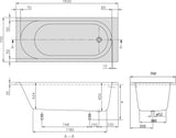 Villeroy & Boch O.novo Whirlpool Rechteck 1600x700 mm mit Special CombiPool Active