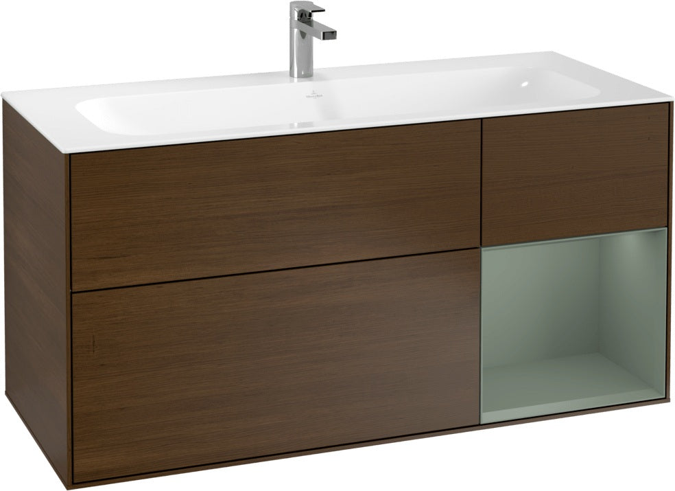 Villeroy & Boch Finion Waschbeckenunterschrank Glossy White Lacquer 1196 mm mit LED-Beleuchtung