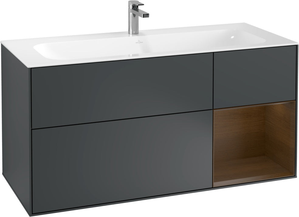 Villeroy & Boch Finion Waschbeckenunterschrank Glossy White Lacquer 1196 mm mit LED-Beleuchtung