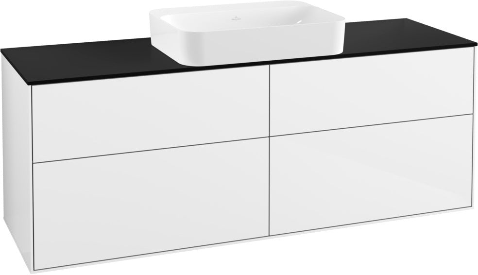 Villeroy & Boch Finion Waschtischunterschrank 1600 mm Peony Matt Lack mit Beleuchtung und 4 Auszügen