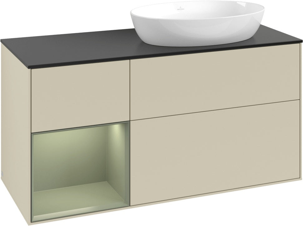 Villeroy & Boch Waschtischunterschrank Finion FA42G 1200 mm Glossy White Lacquer mit Beleuchtung