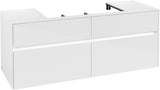 Villeroy & Boch Waschtischunterschrank Collaro C088B0 1400 mm Glossy White mit LED-Beleuchtung