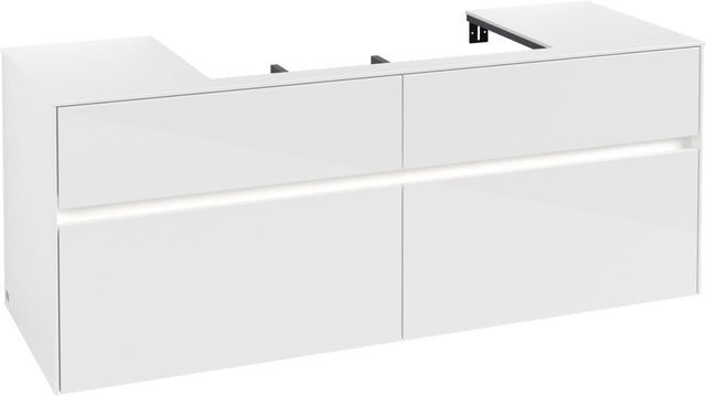 Villeroy & Boch Waschtischunterschrank Collaro C088B0 1400 mm Glossy White mit LED-Beleuchtung